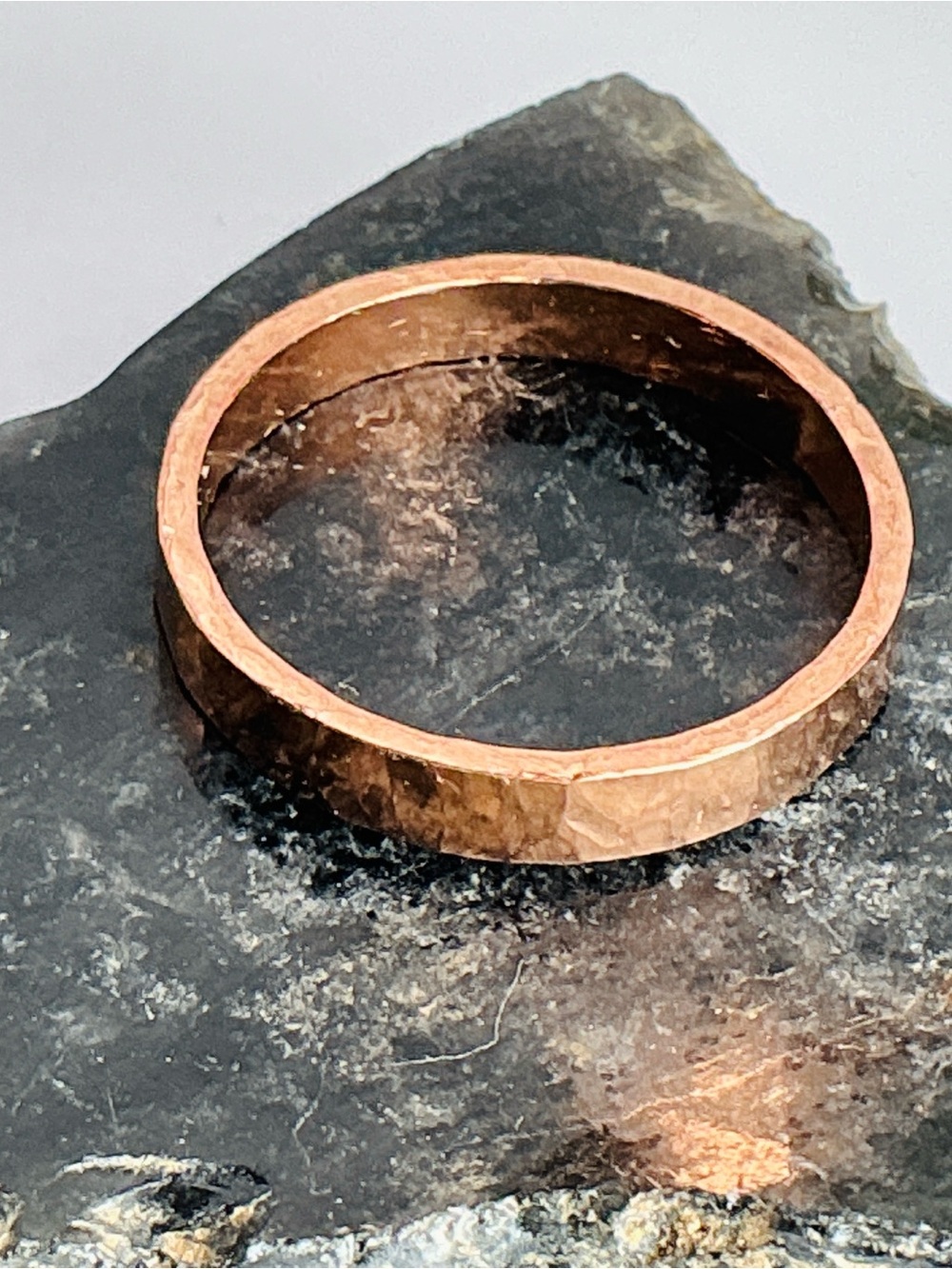 Raw Copper Ring Size 8 Band Jewelry Minimal Hammered Solid Handcrafted USA